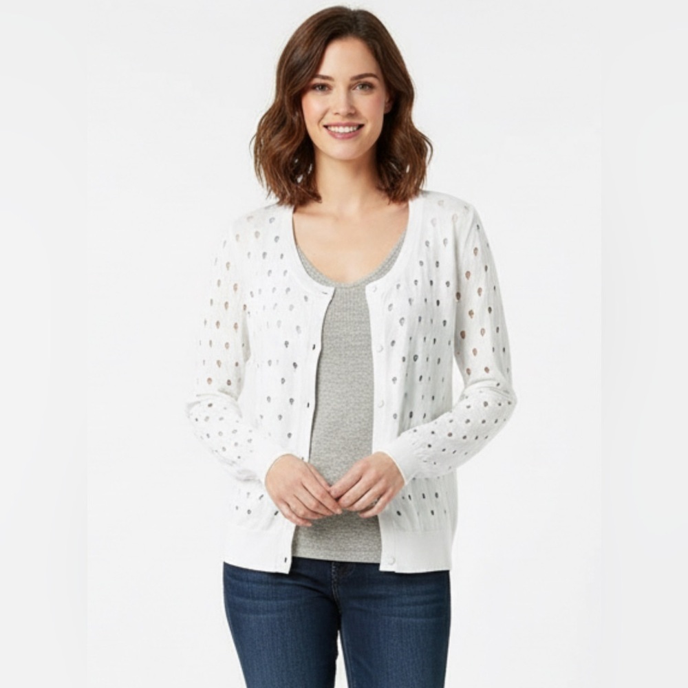 Sandro Paris White Cardigan Sz 2